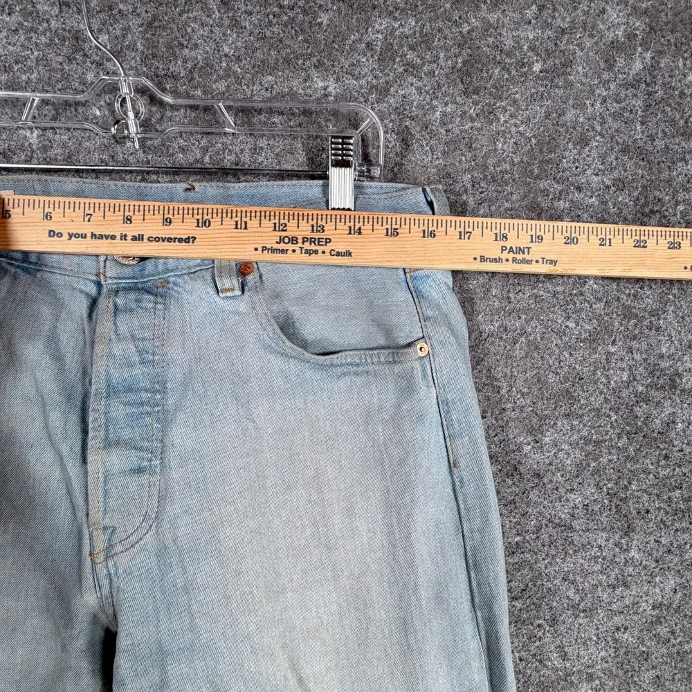 Levis 501 '93 Jeans Mens 33x34 Blue Denim Cotton Stretch Straight Fit Mid Rise‎